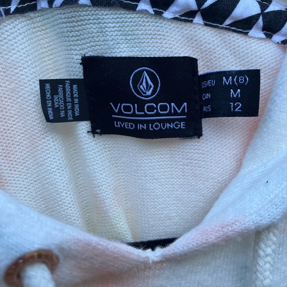 NWT Volcom Tie-Dye Pullover Hoodie Soft Lived-In Lounge Sweatshirt, Women’s MED - Picture 5 of 8